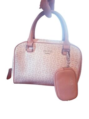 Guess Logo Soft Pink Satchel with Pouch